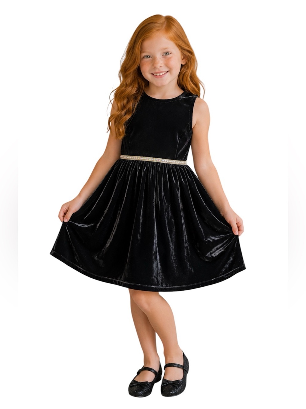 Speechless Girl’s 7 Elegant Blue Velour Dress Formal Wedding Fancy Sparkly
